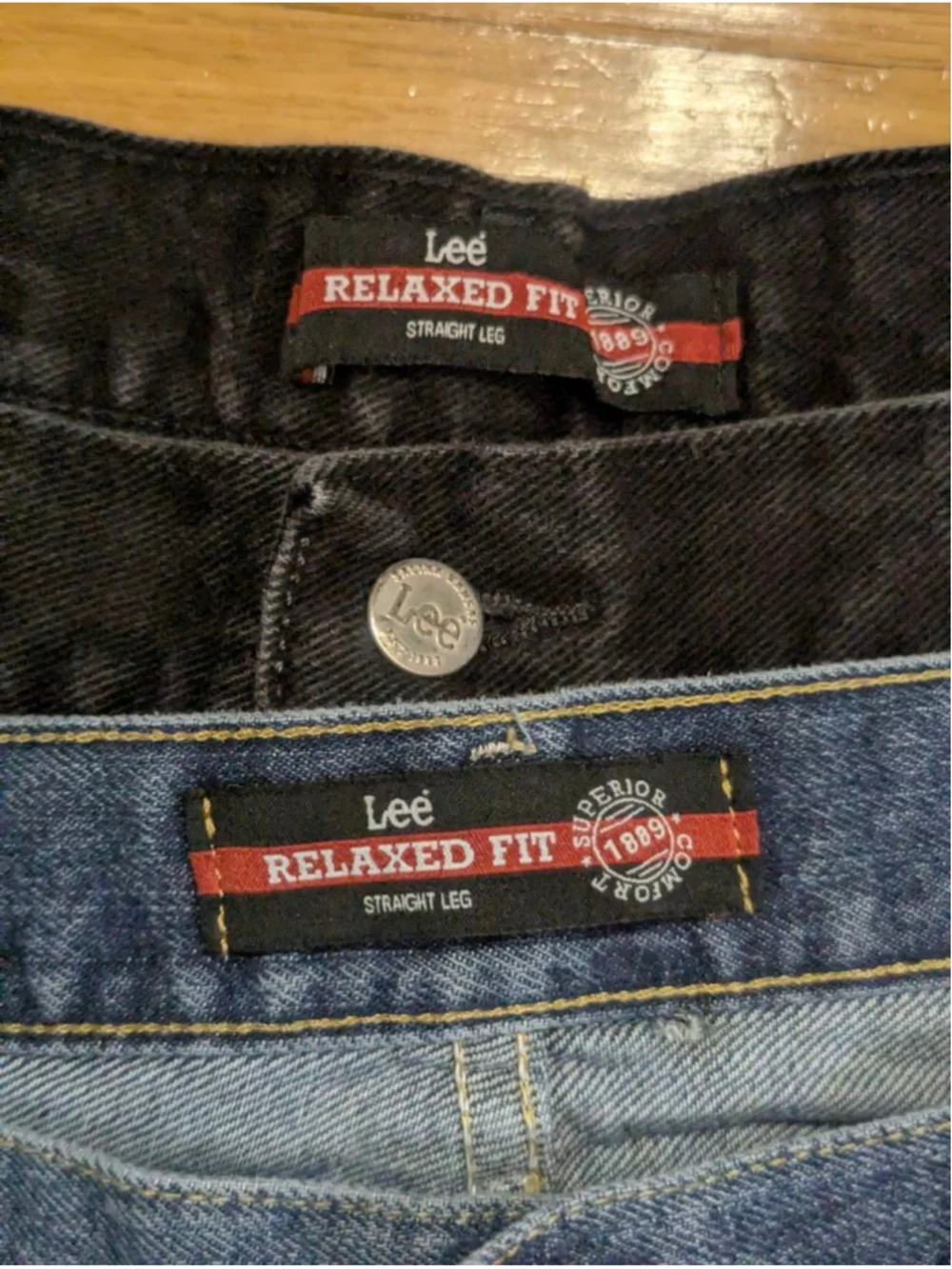 Lee Straight Leg Jeans 42 x 32 Blue Black Set of 2